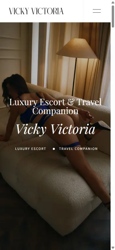 Mobile version of the escort website designed for Vicky Victoria